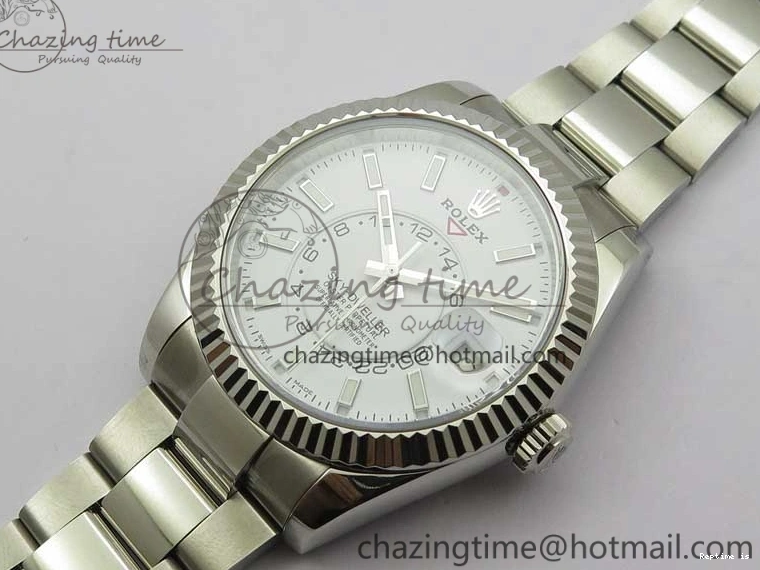 1218 Sky-Dweller 326934 SS Noob 1:1 Best Edition White Dial on SS Bracelet Asian 23J to TechFriendly 2880